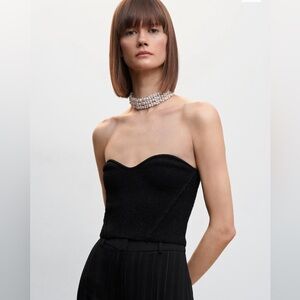 NWT Mango - Tweed Corset Top